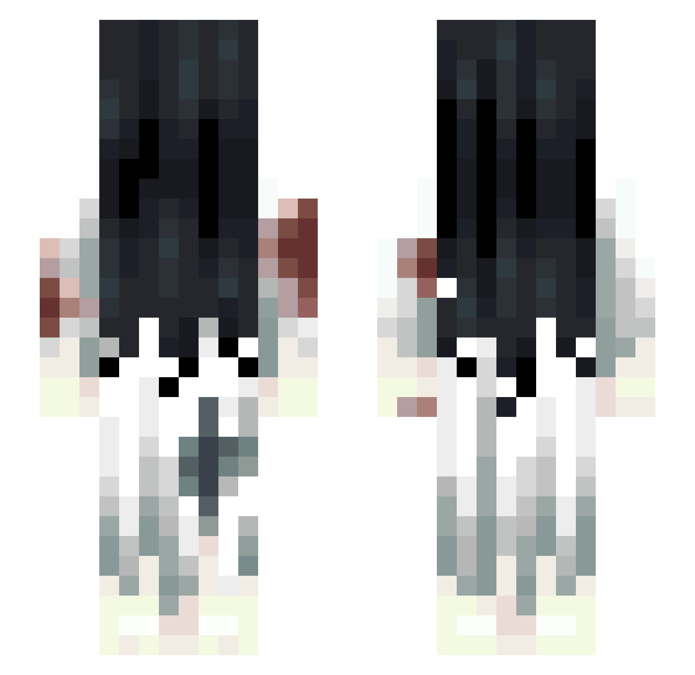 Reposer Minecraft skin, front and back view