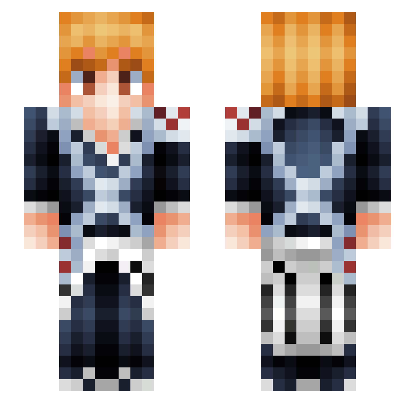 Dellaporte Minecraft skin, front and back view