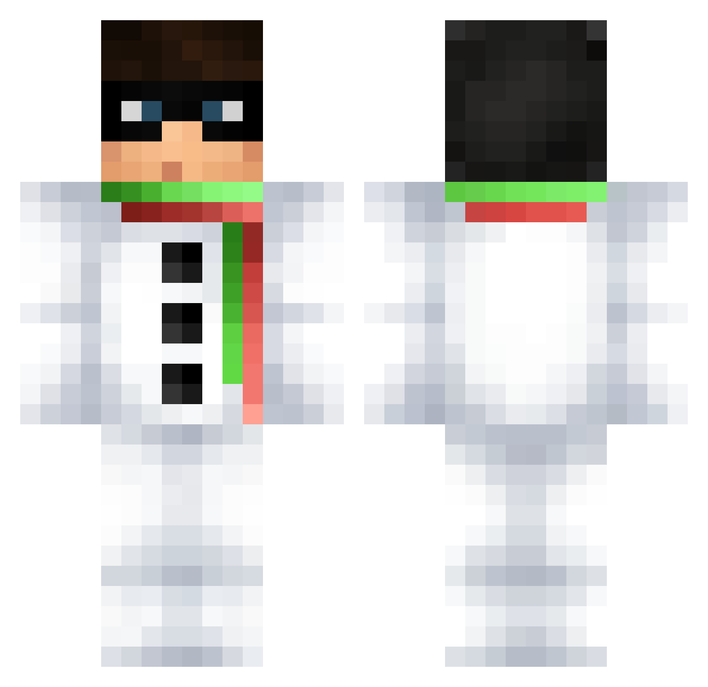 R0dSpam Minecraft skin, front and back view