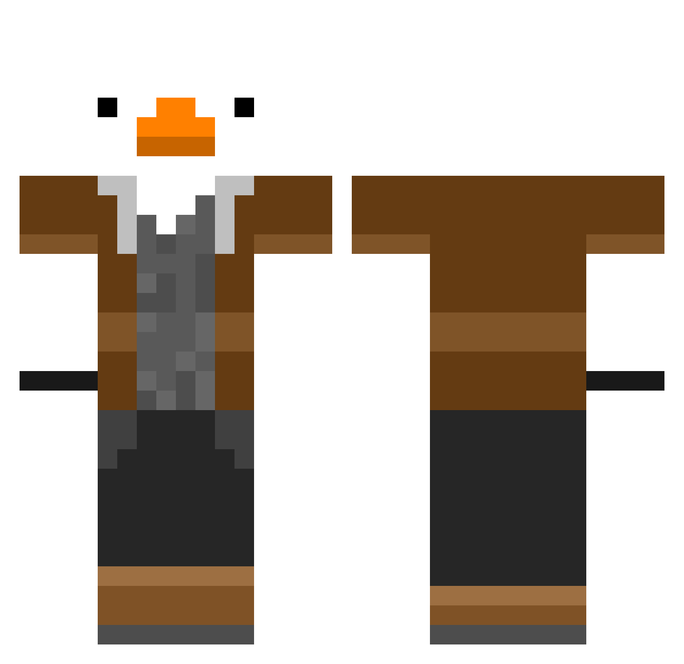 kislu67 Minecraft skin, front and back view