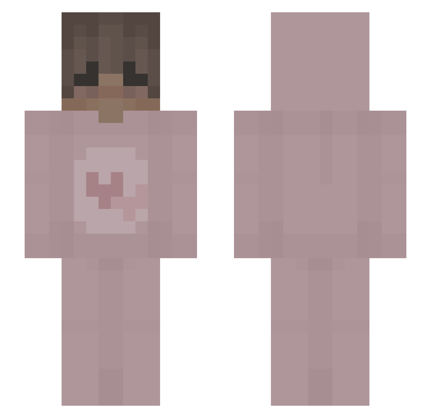 MalUsuario Minecraft skin, front and back view