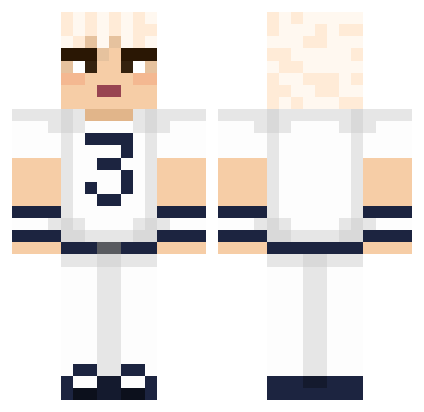 bizzabillaboo Minecraft skin, front and back view