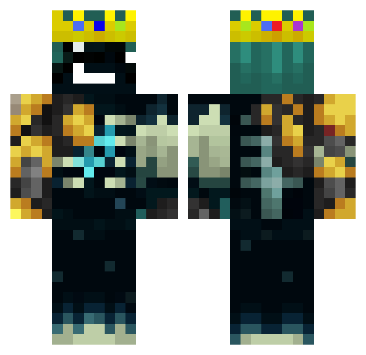 TabooRoom Minecraft skin, front and back view