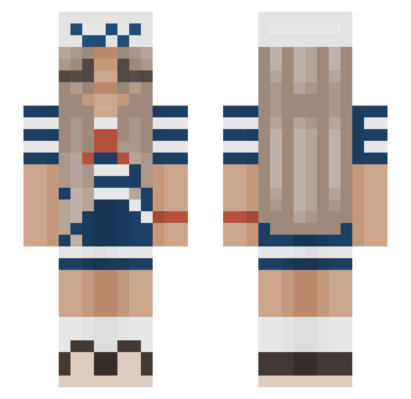 Eleanorious Minecraft skin, front and back view