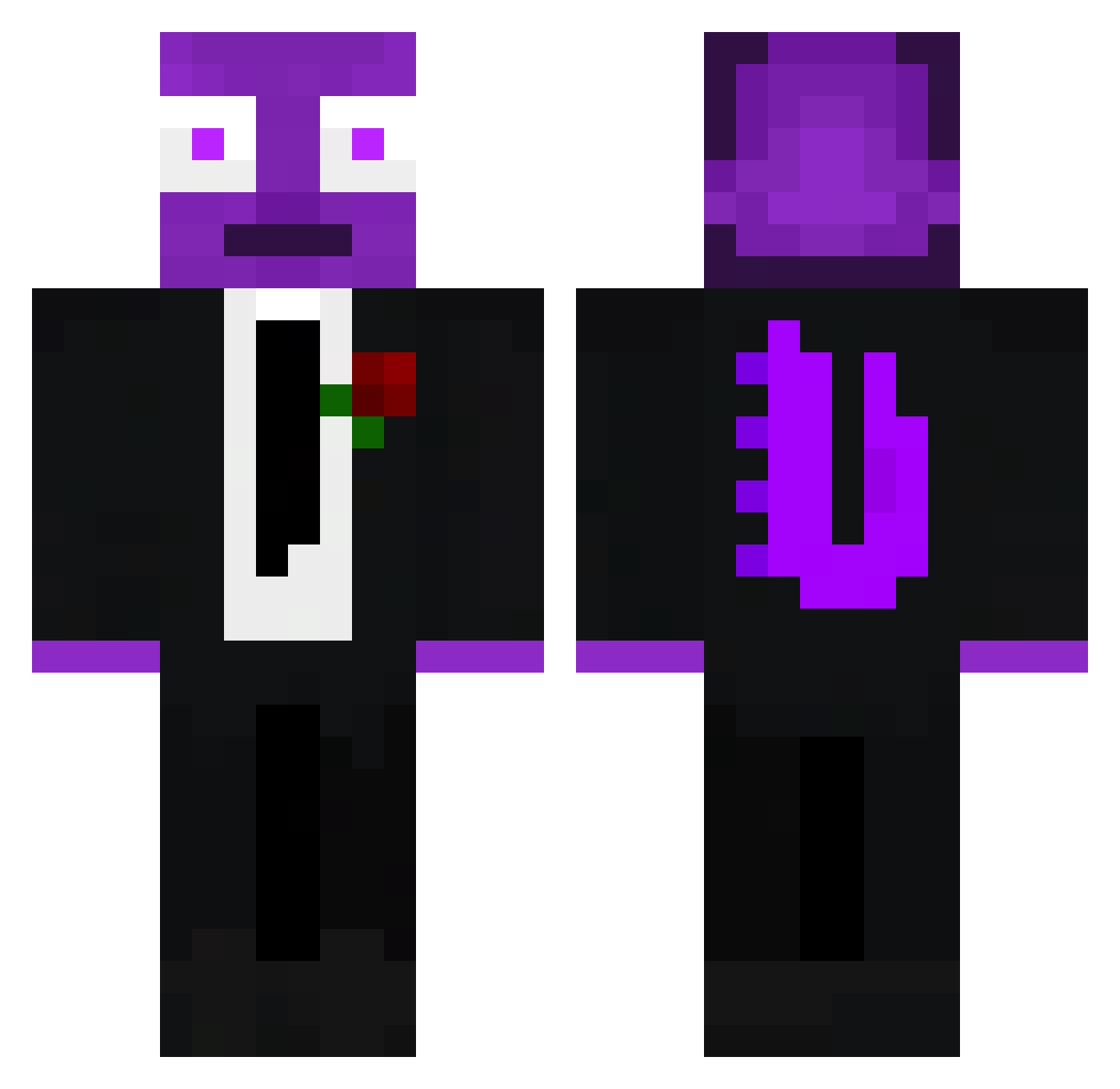 Rorz102 Minecraft skin, front and back view