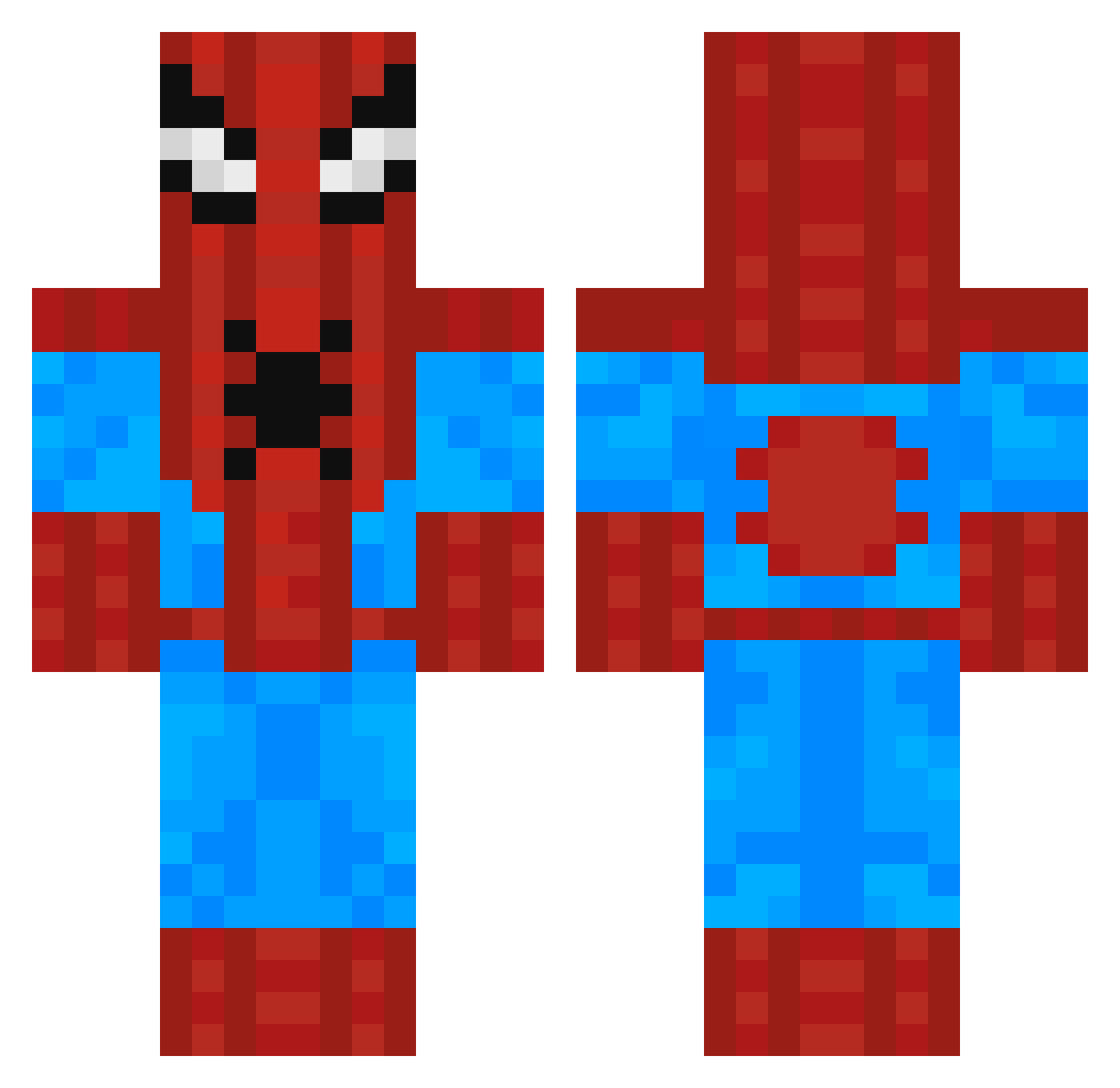 Riceshaddow Minecraft skin, front and back view