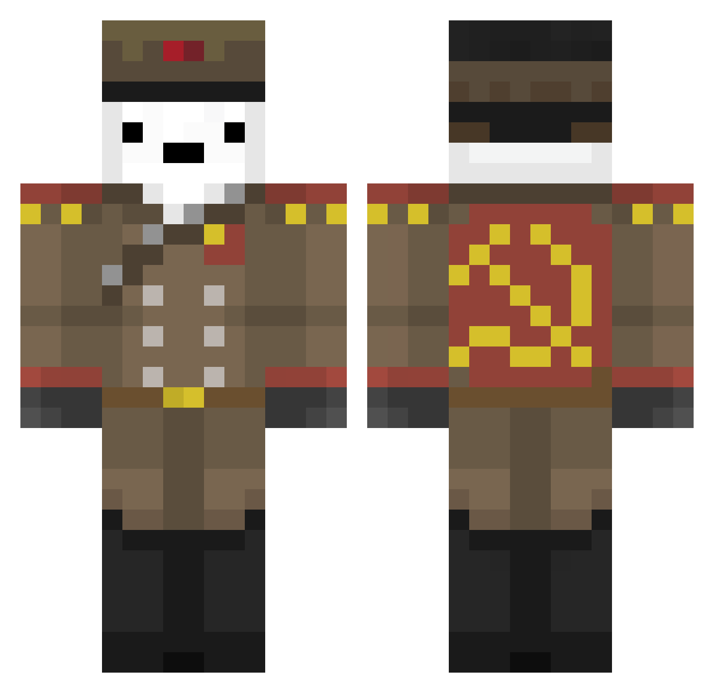 oxyrexx Minecraft skin, front and back view