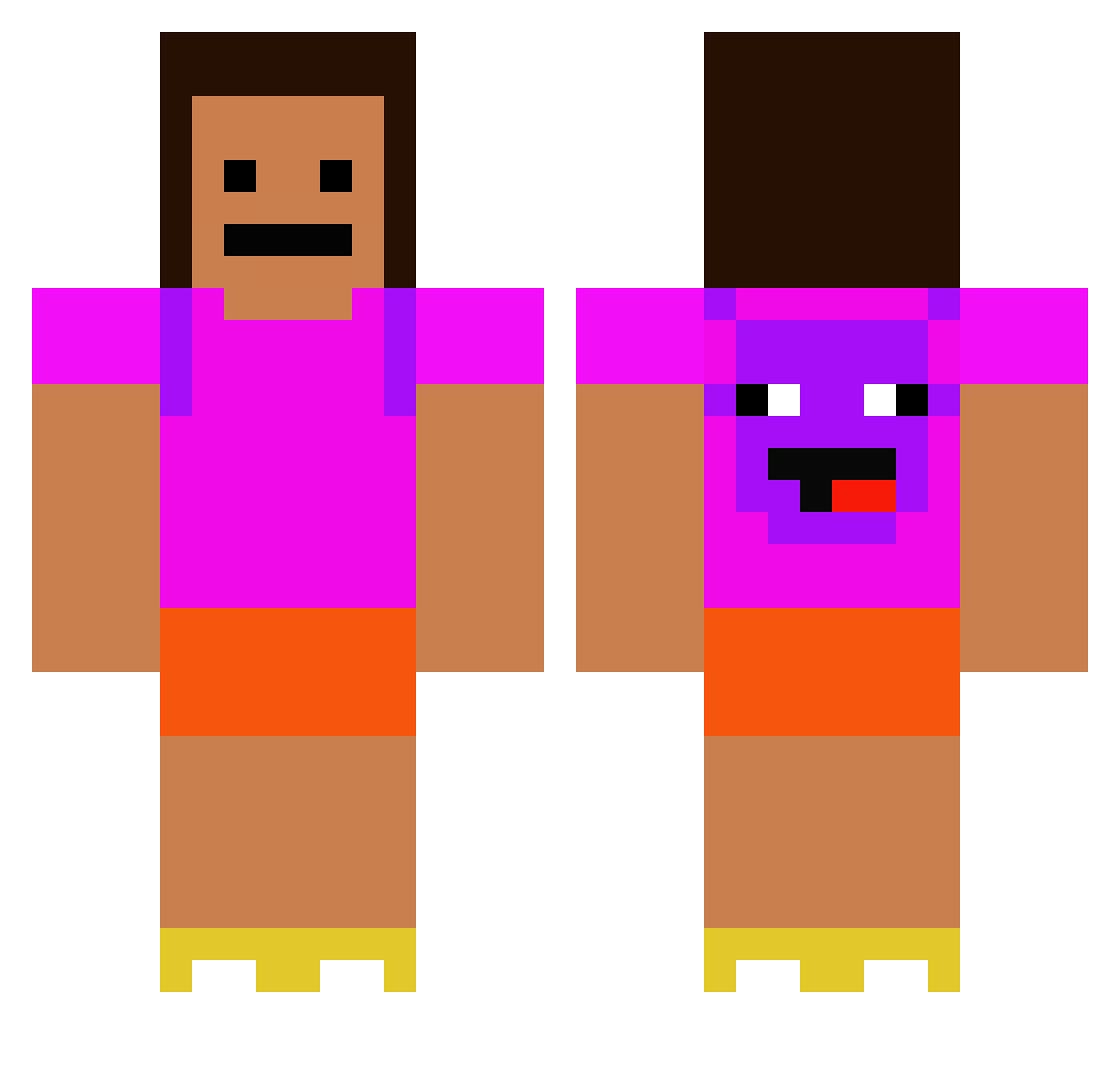 viranov Minecraft skin, front and back view