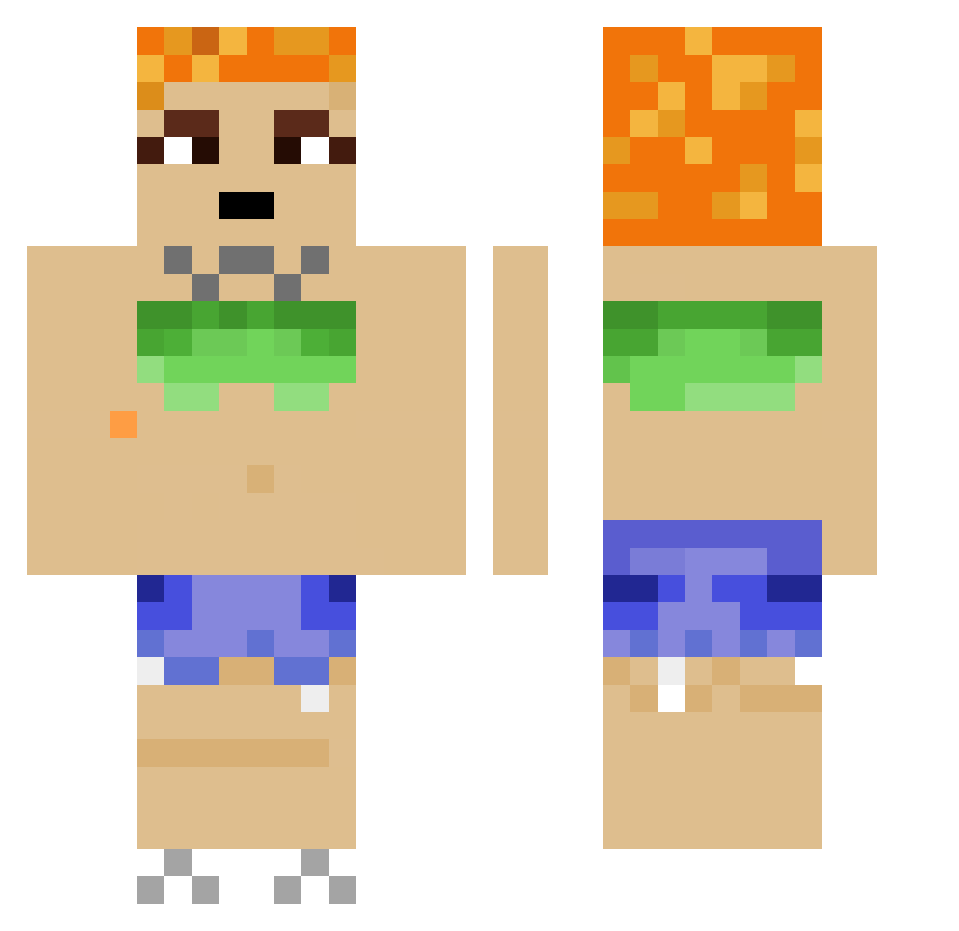 Fonzetzu Minecraft skin, front and back view