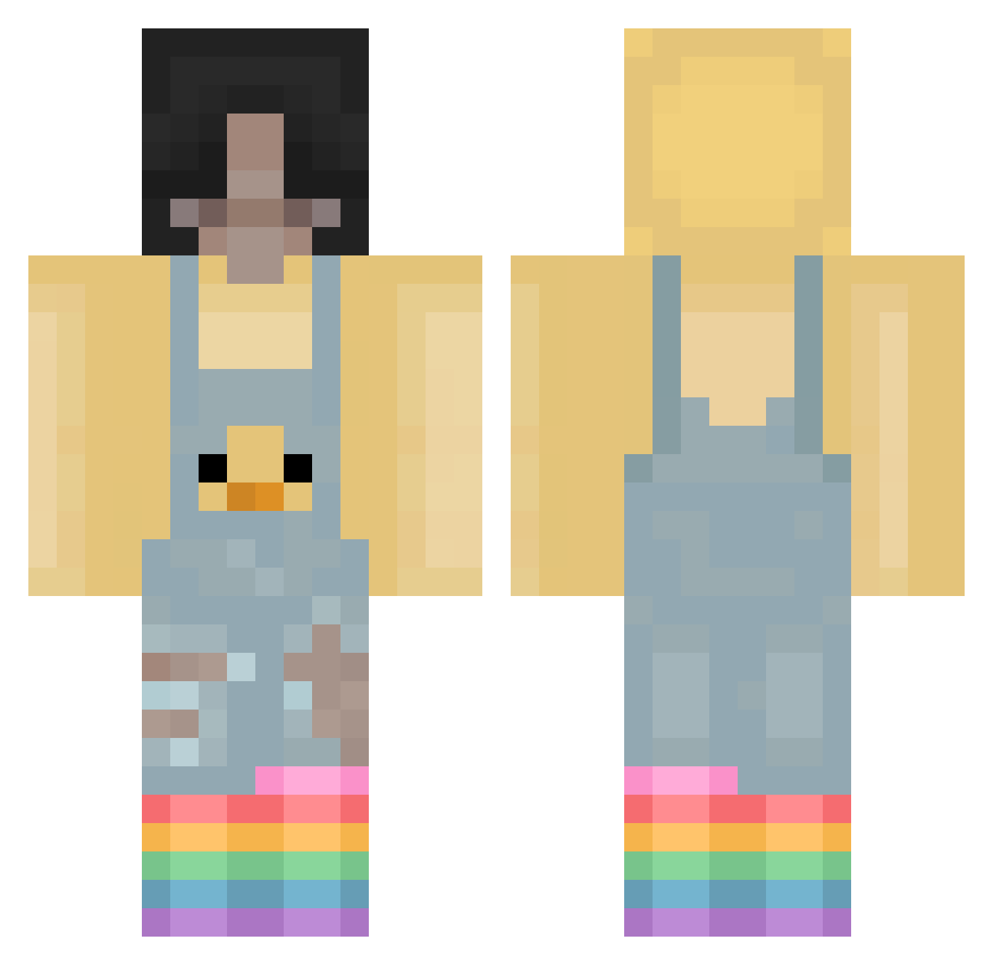 Eleeentje Minecraft skin, front and back view