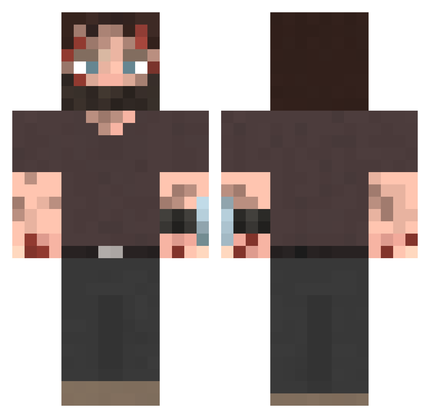 StarTrKaan Minecraft skin, front and back view