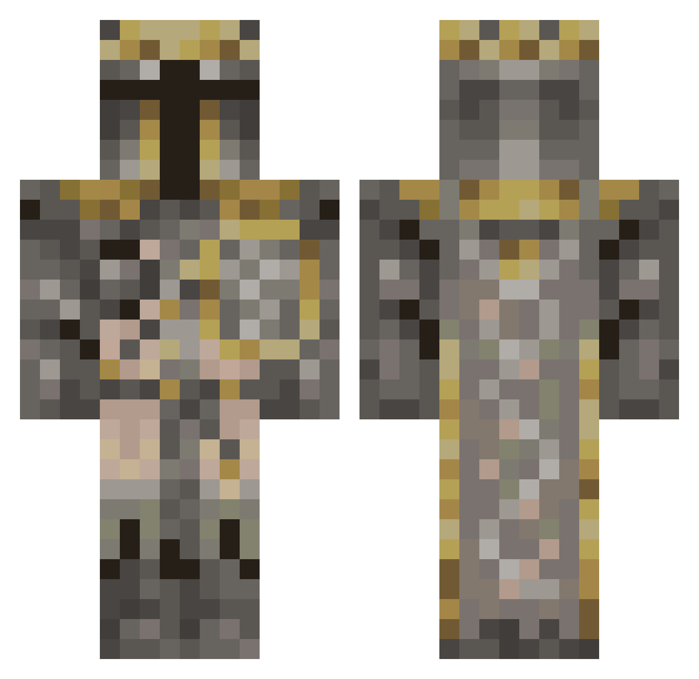 puregear Minecraft skin, front and back view