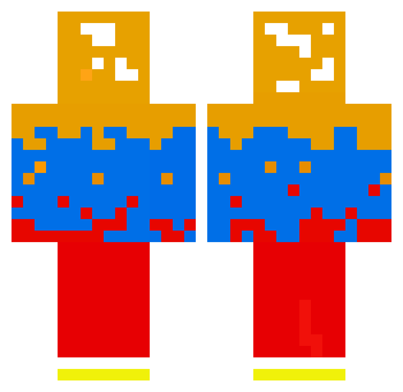 vfaxo Minecraft skin, front and back view