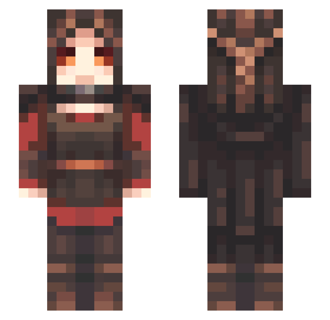 drunkfouryearold Minecraft skin, front and back view