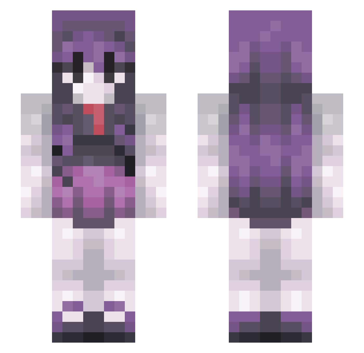 Side1ntel Minecraft skin, front and back view