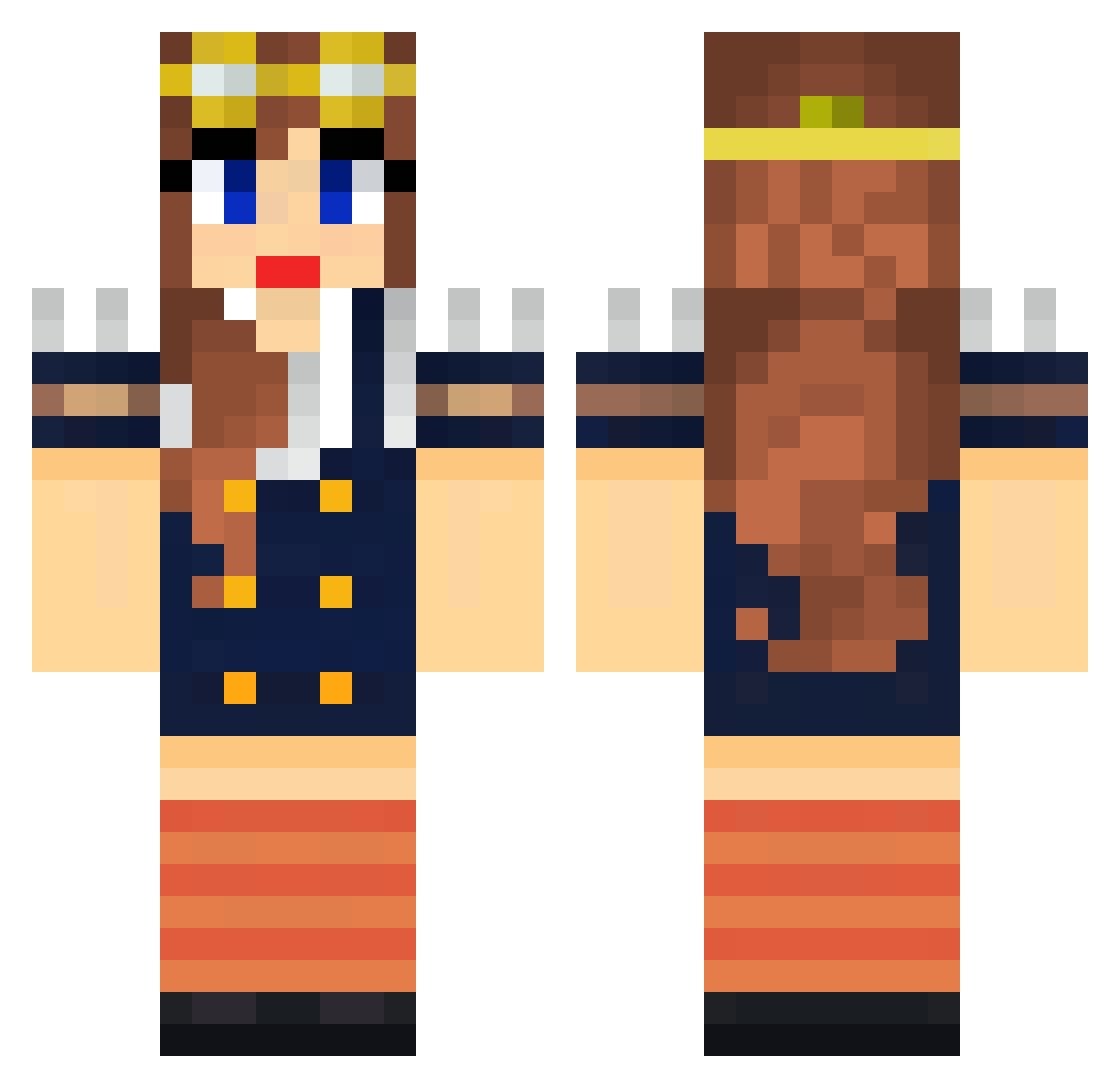 Tourist Minecraft skin, front and back view