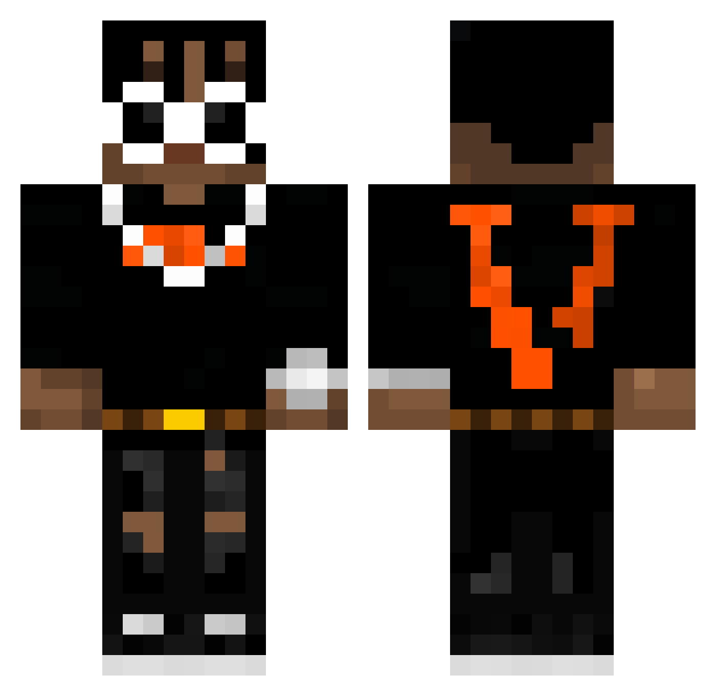 showroom Minecraft skin, front and back view