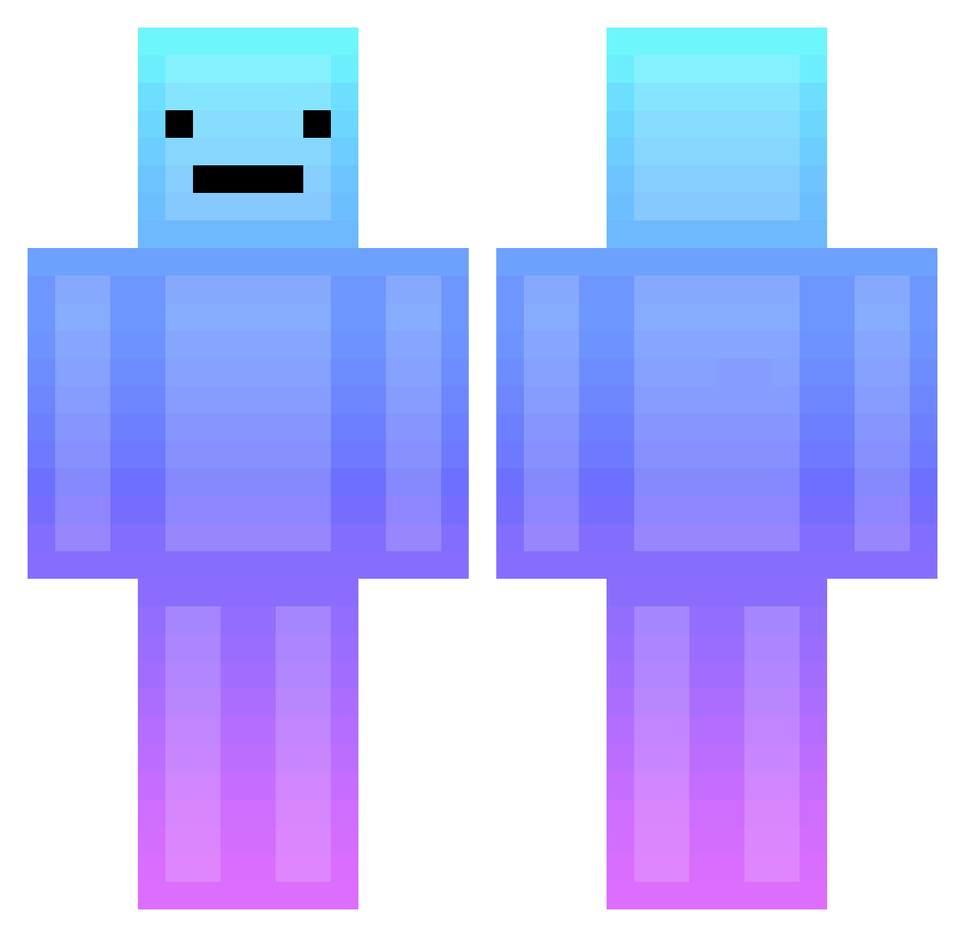 Lawlipawp Minecraft skin, front and back view
