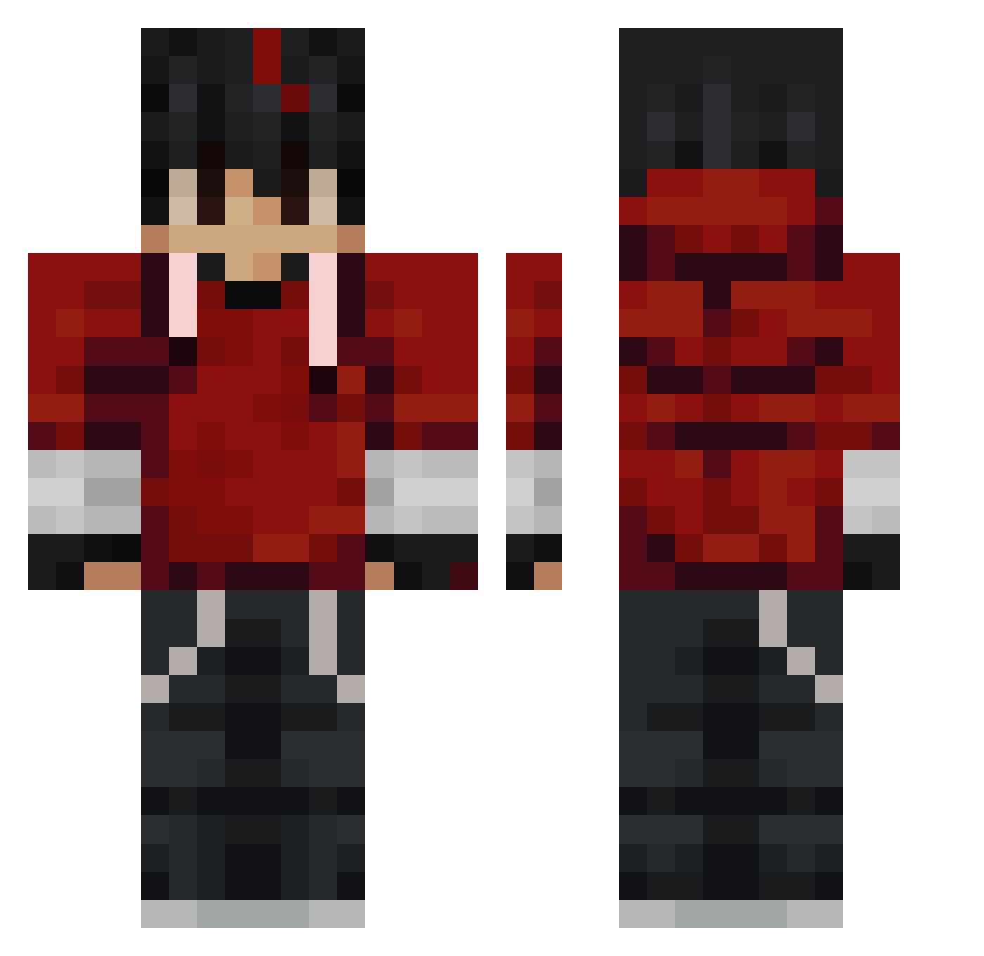 XinnekS Minecraft skin, front and back view