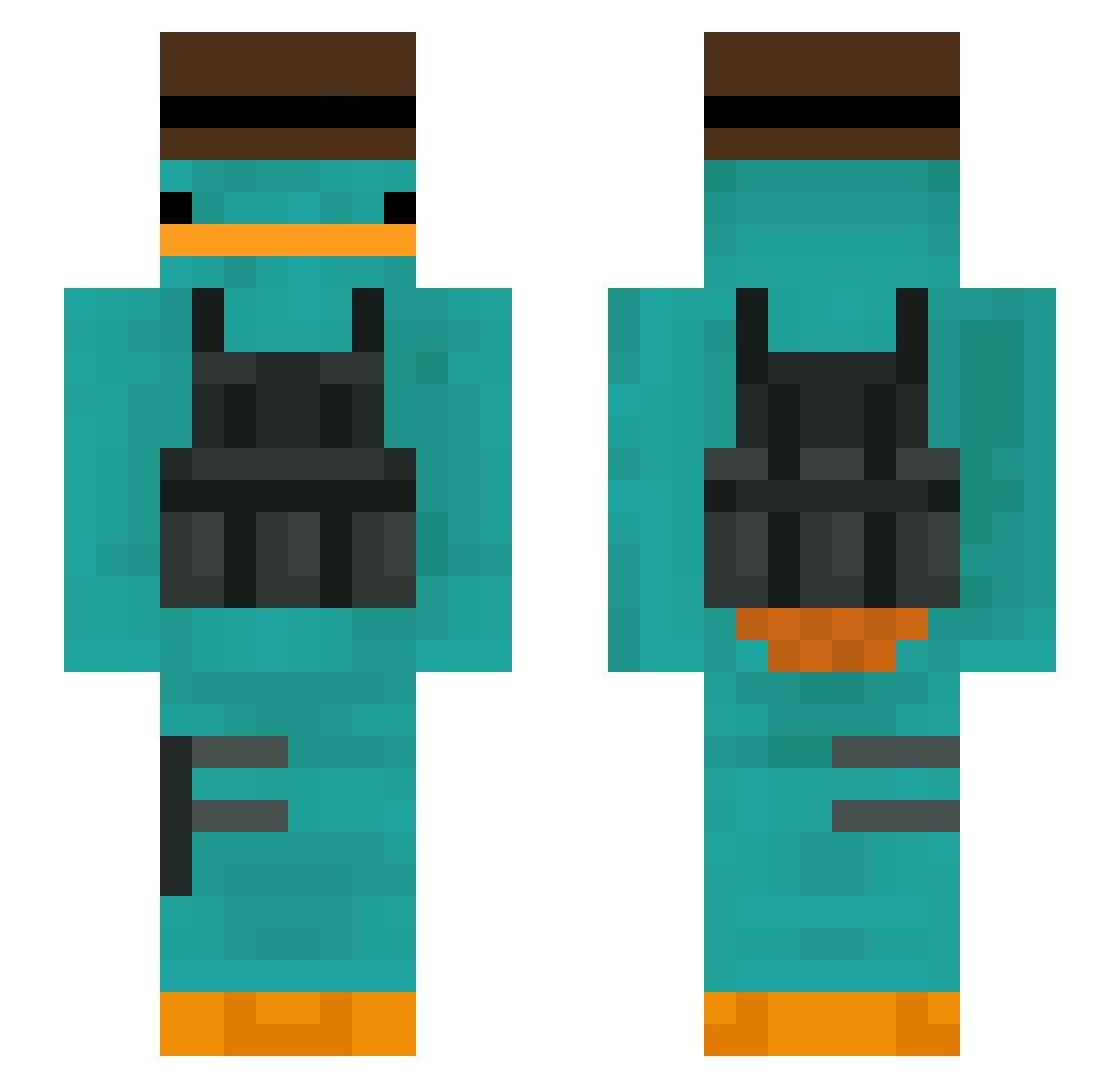 TheLazyTrap Minecraft skin, front and back view
