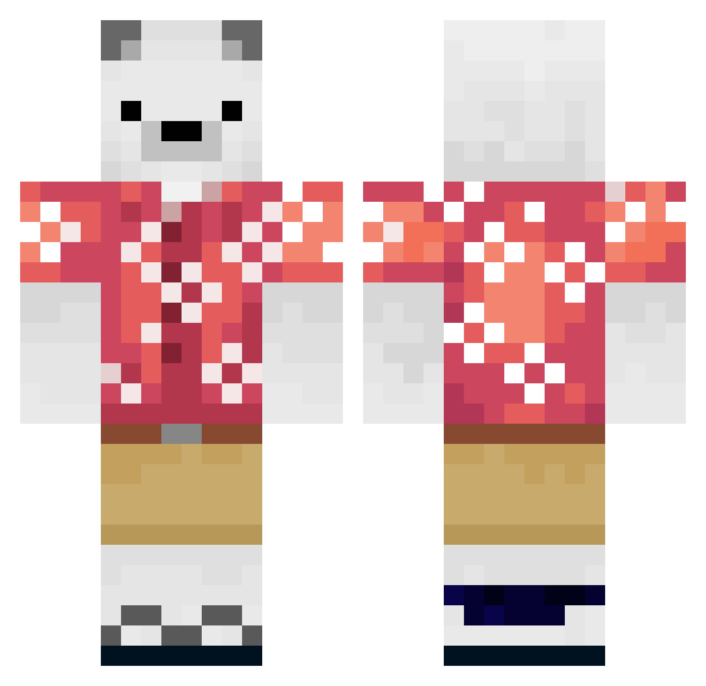 Bewildered785 Minecraft skin, front and back view