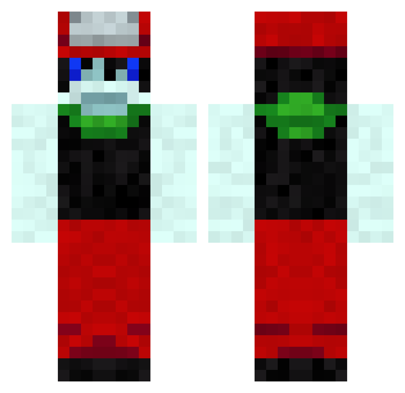 giraffes Minecraft skin, front and back view