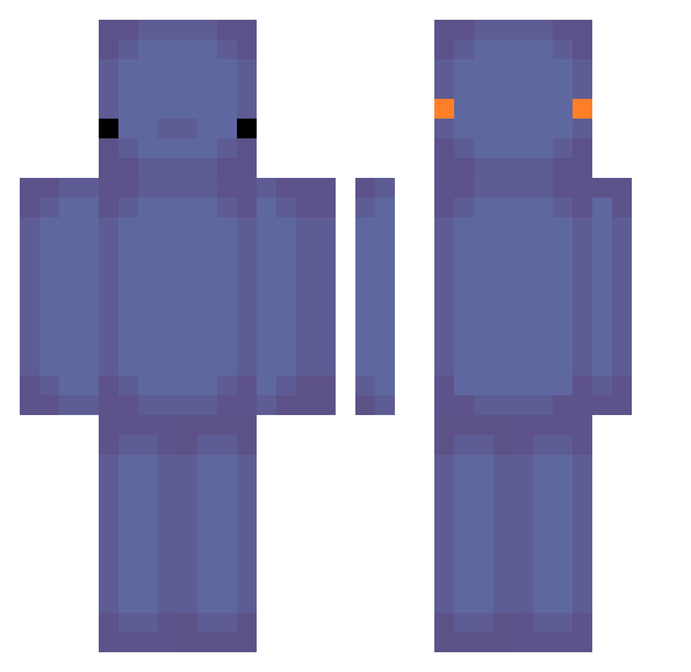 poposmele Minecraft skin, front and back view