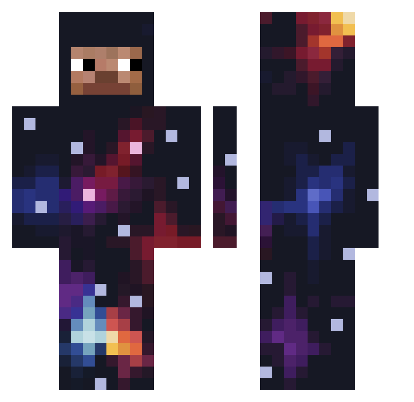 unquestion Minecraft skin, front and back view