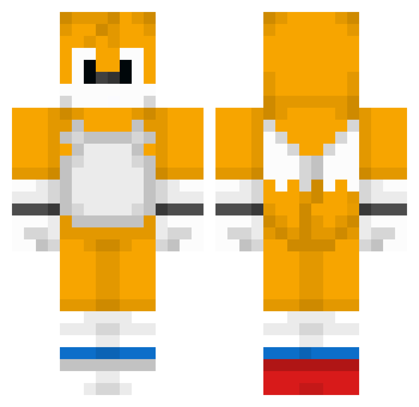Joneender Minecraft skin, front and back view