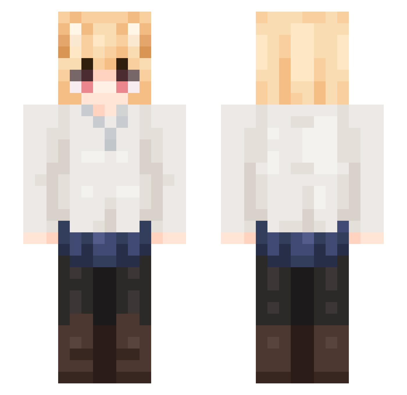 __1234 Minecraft skin, front and back view