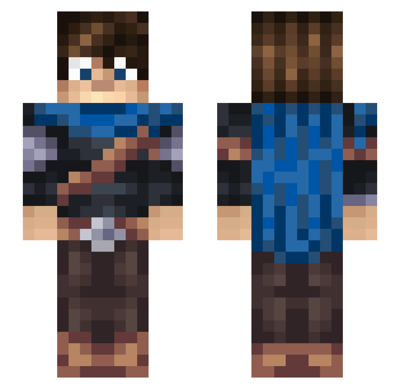 Bitterhead Minecraft skin, front and back view