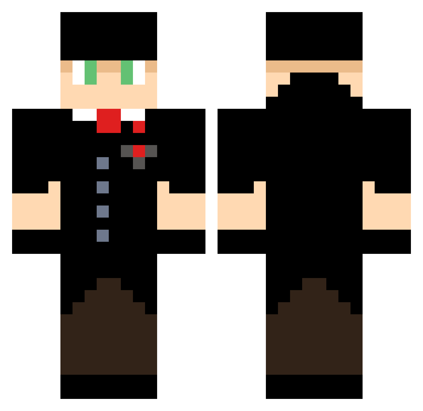 wraith25 Minecraft skin, front and back view