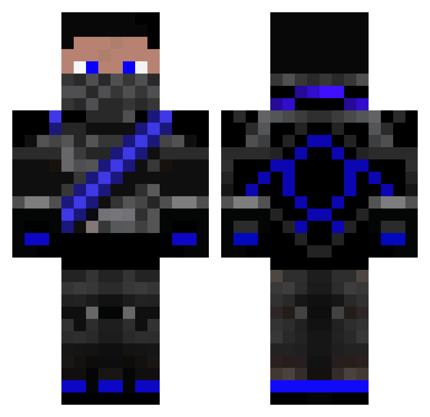 Broadly Minecraft skin, front and back view