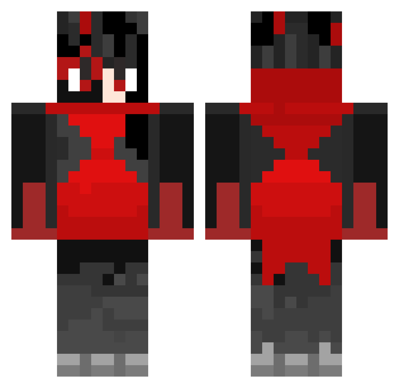 Arbitral Minecraft skin, front and back view