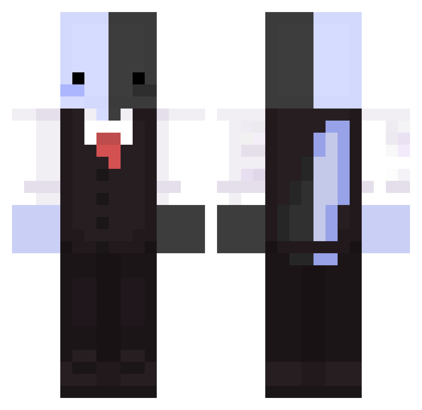 Akilaeth Minecraft skin, front and back view