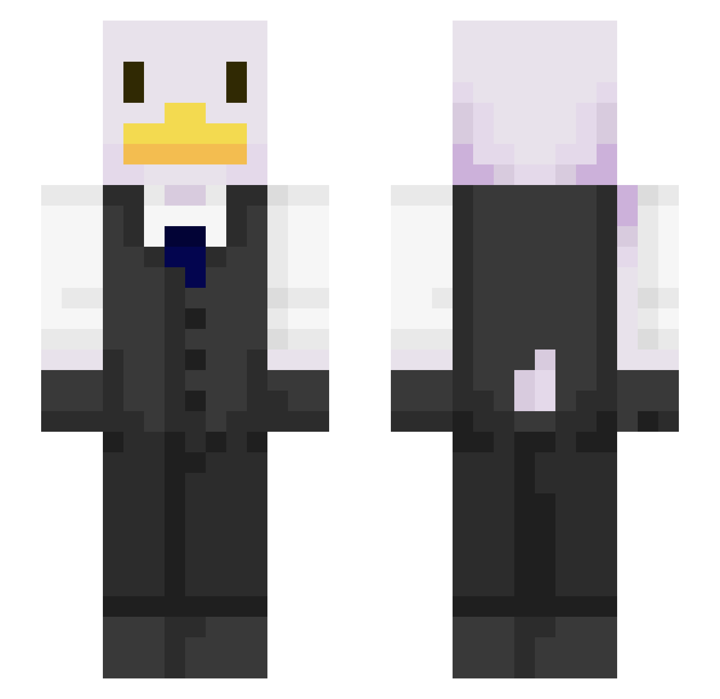 ratatulax Minecraft skin, front and back view