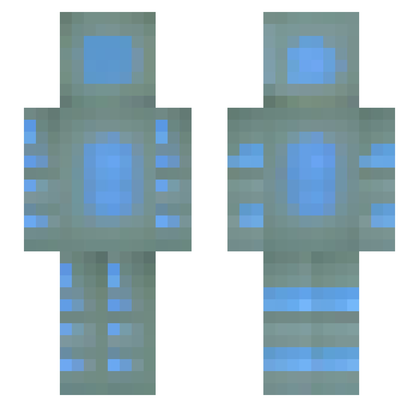 KabloMC Minecraft skin, front and back view