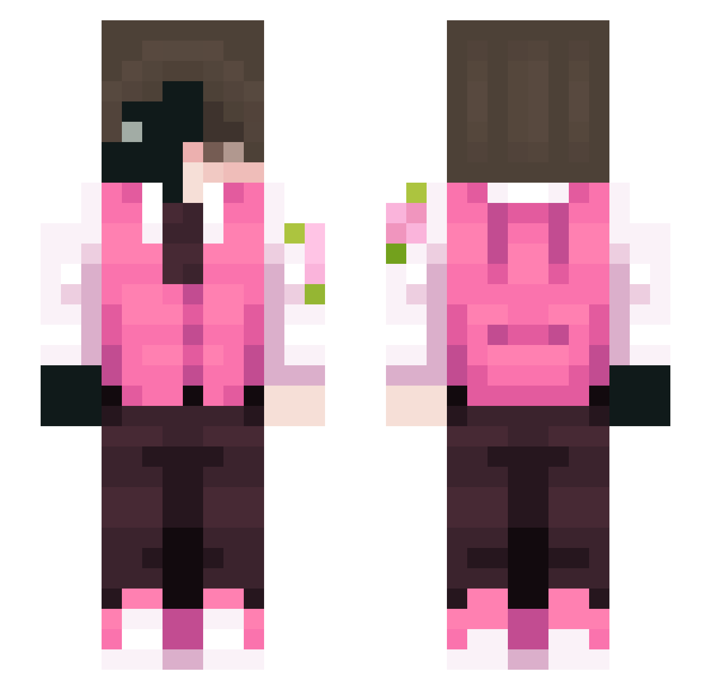 Bugriskoo Minecraft skin, front and back view