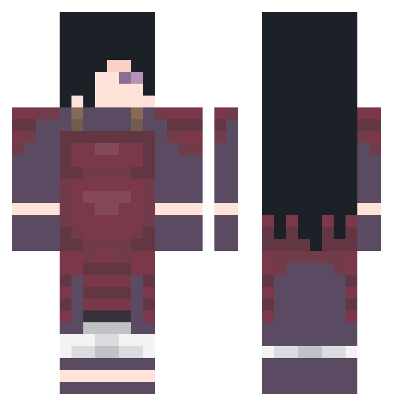 Fr3sty Minecraft skin, front and back view