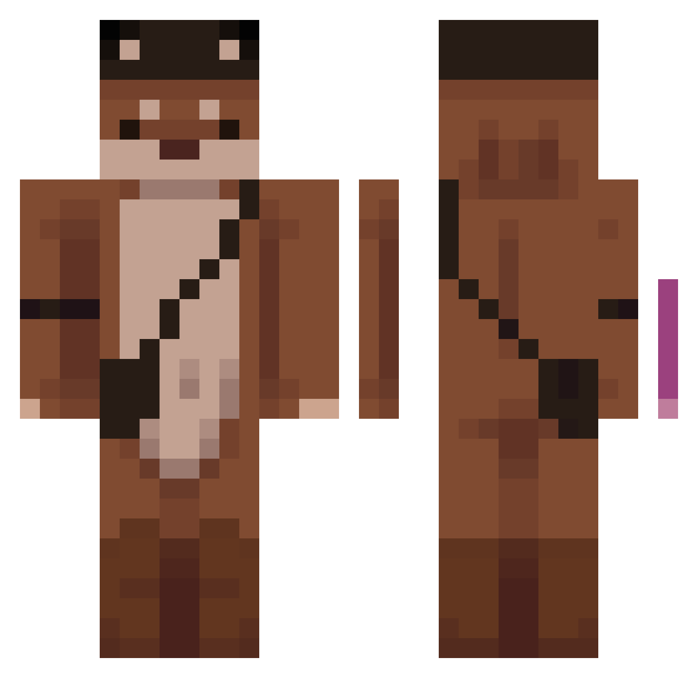 DroopedByStormy Minecraft skin, front and back view