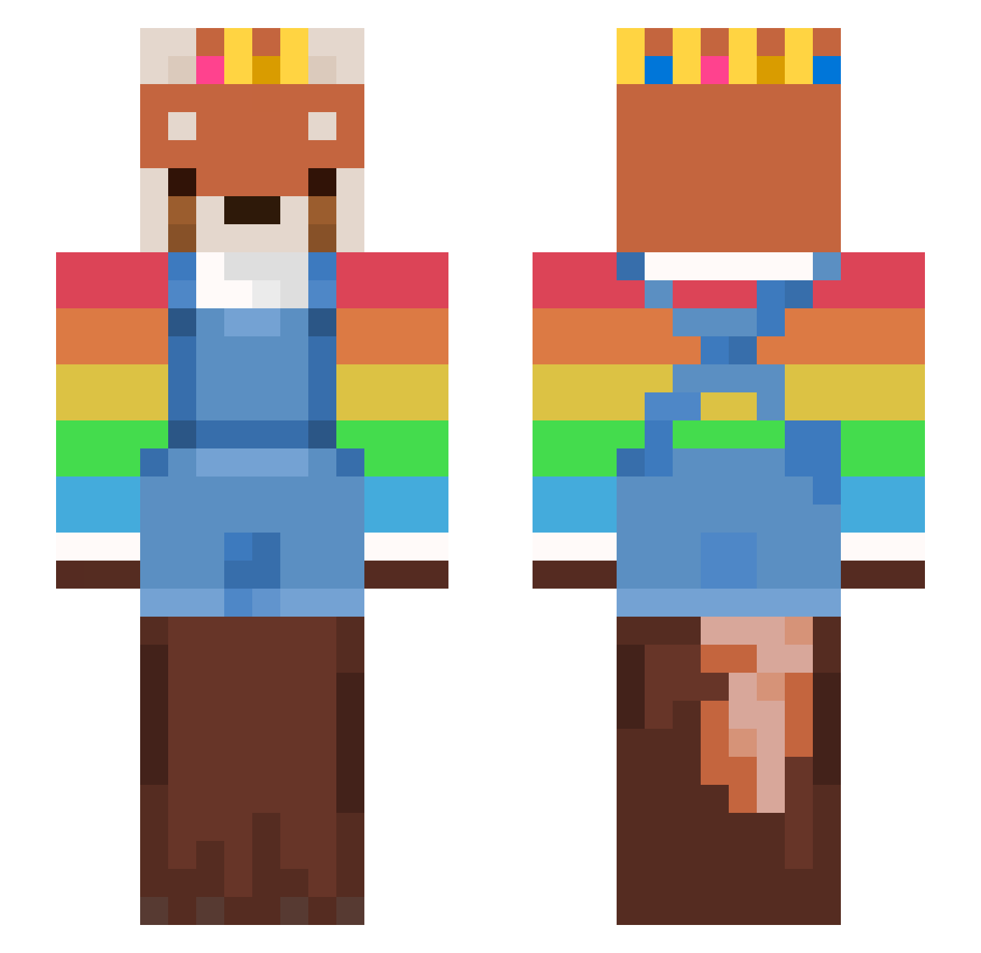 Zornaku Minecraft skin, front and back view