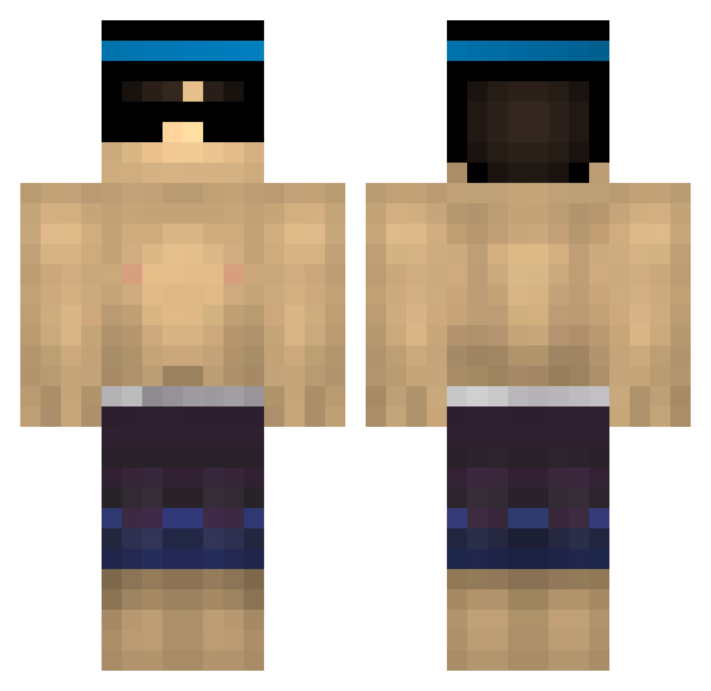 bajohaze Minecraft skin, front and back view