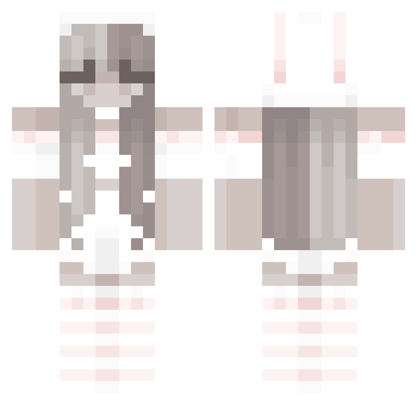 ghostiexoxo Minecraft skin, front and back view