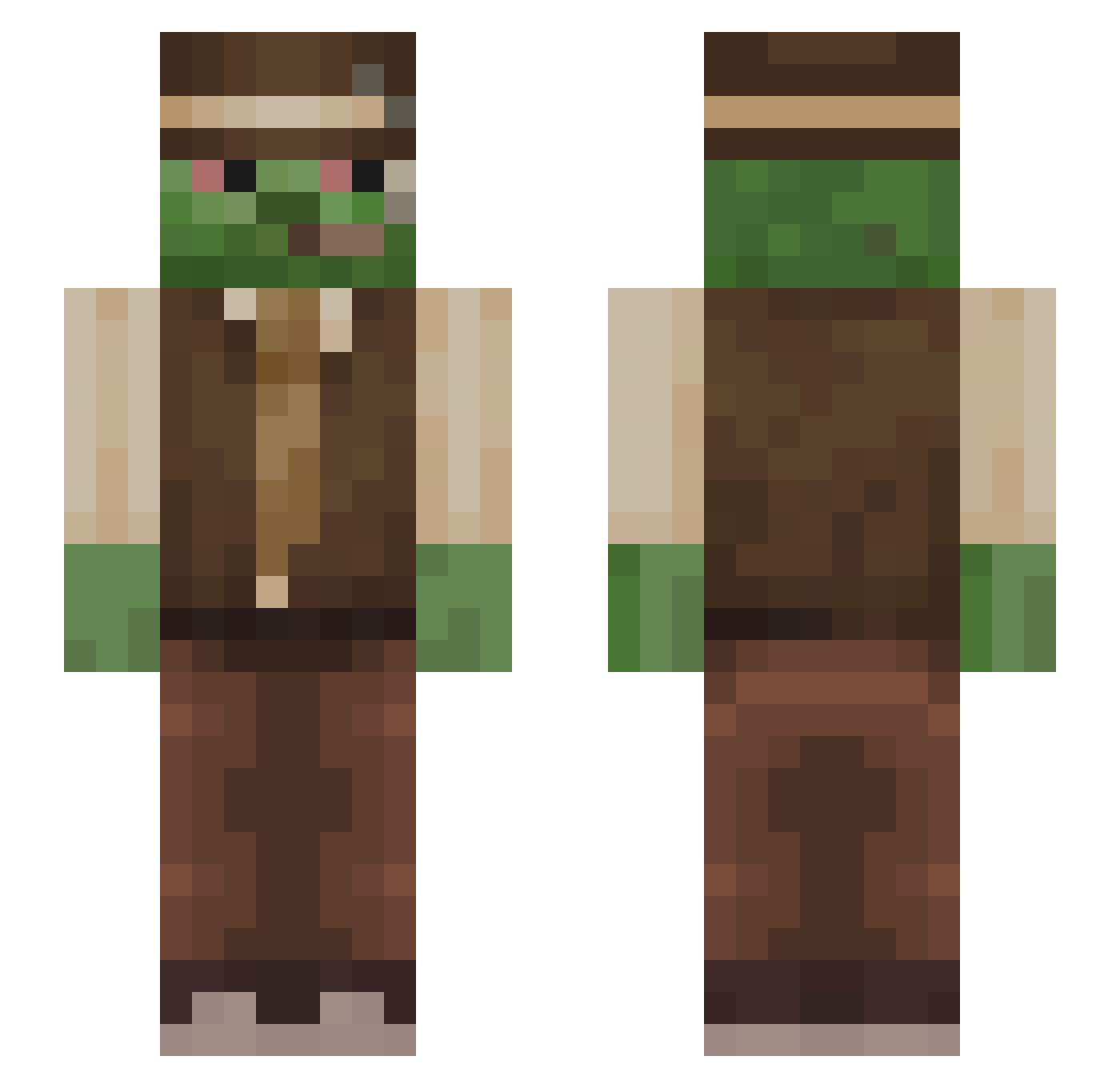 Wenzio Minecraft skin, front and back view