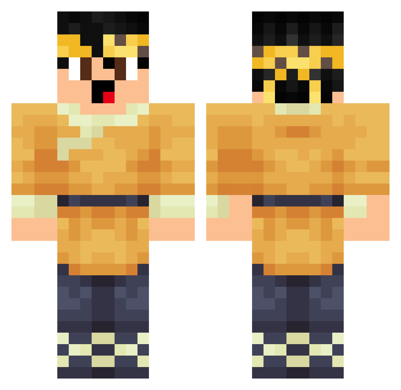 JaimeEpz Minecraft skin, front and back view