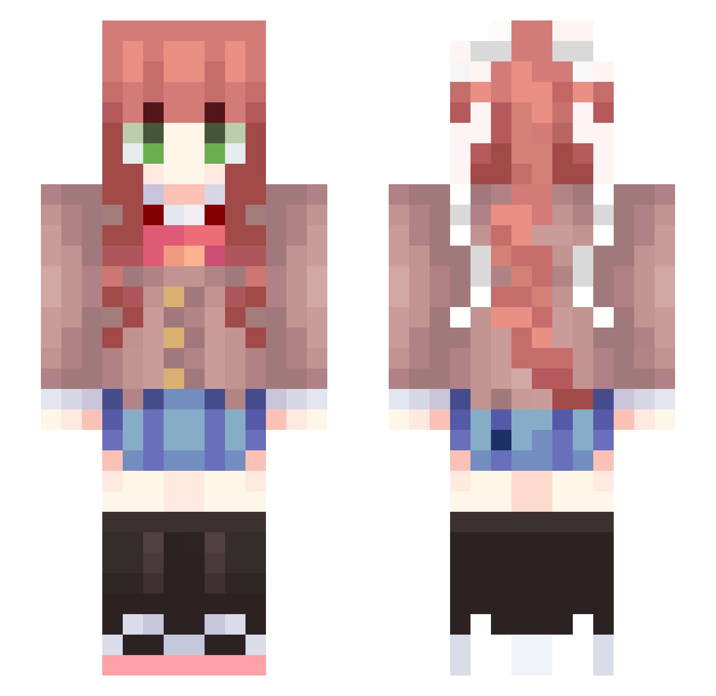 yu_Autumn Minecraft skin, front and back view