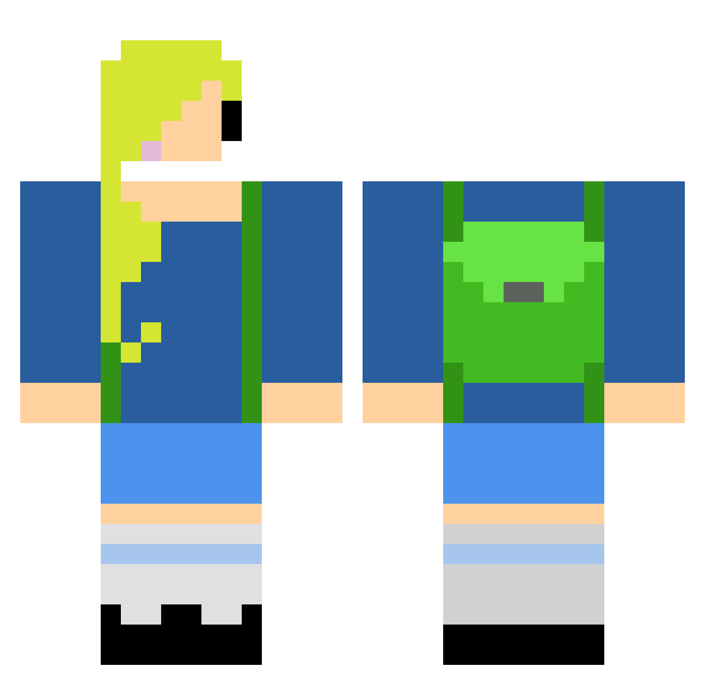 Hortense Minecraft skin, front and back view