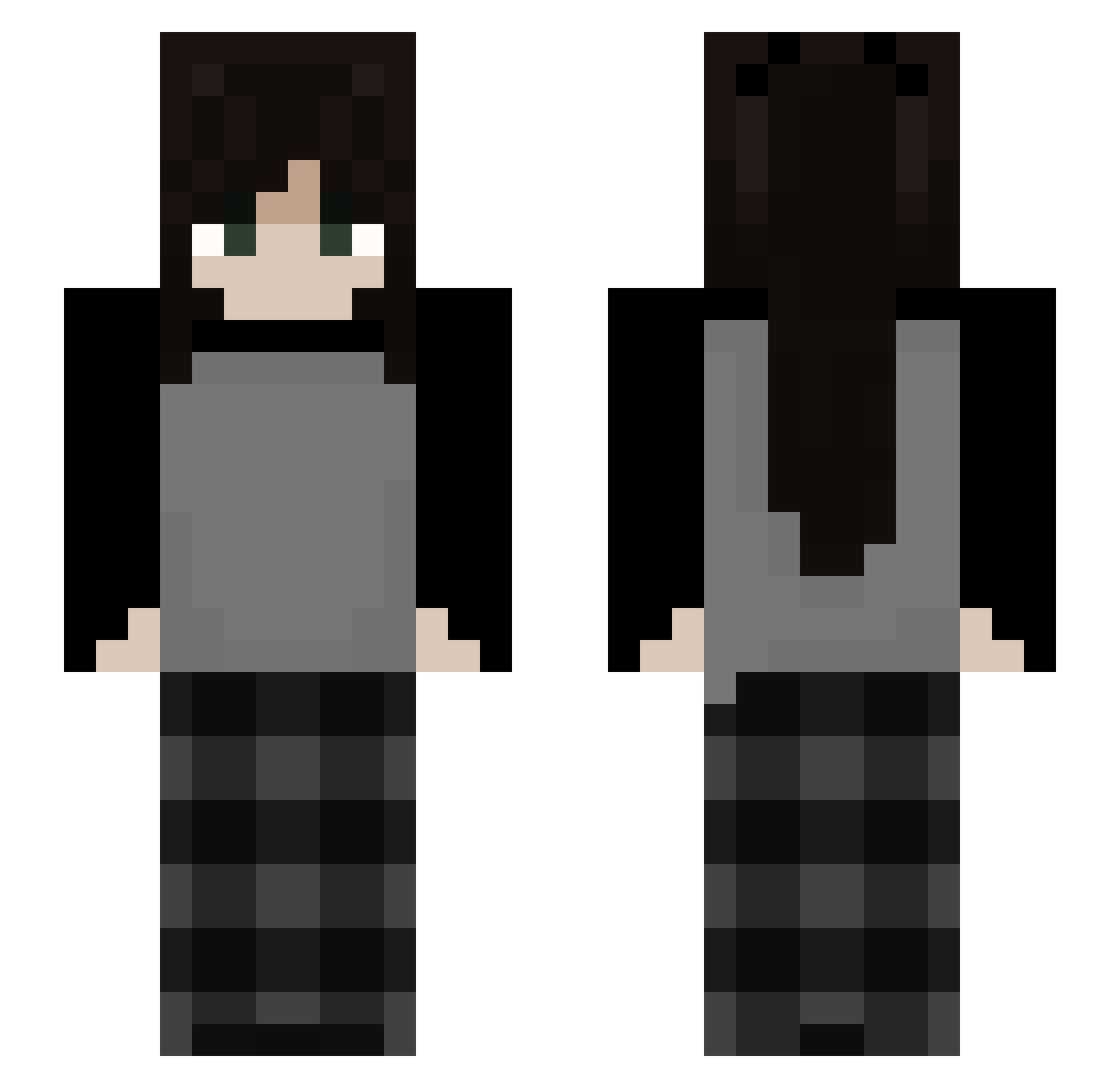 Kvar_Montoj Minecraft skin, front and back view