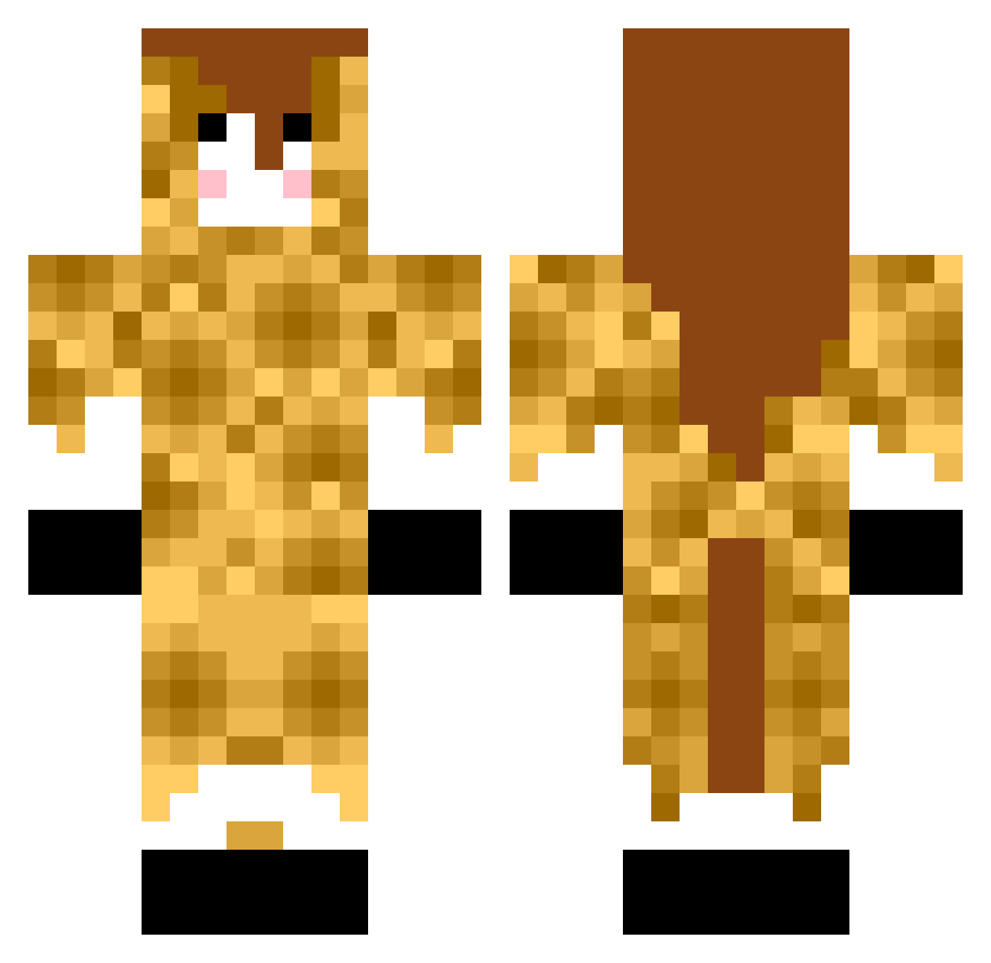 pedaller Minecraft skin, front and back view