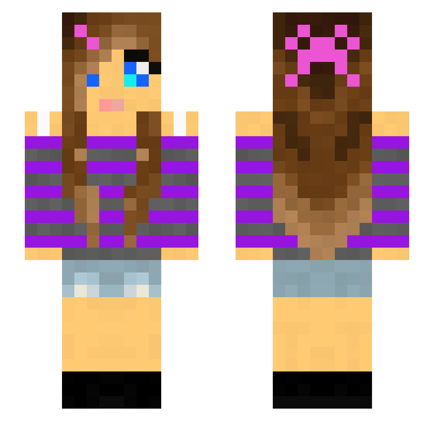 ScamScamScamScam Minecraft skin, front and back view